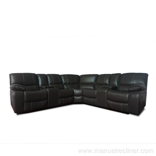 Modern Living Room Furniture Recliner Corner Sofa Set